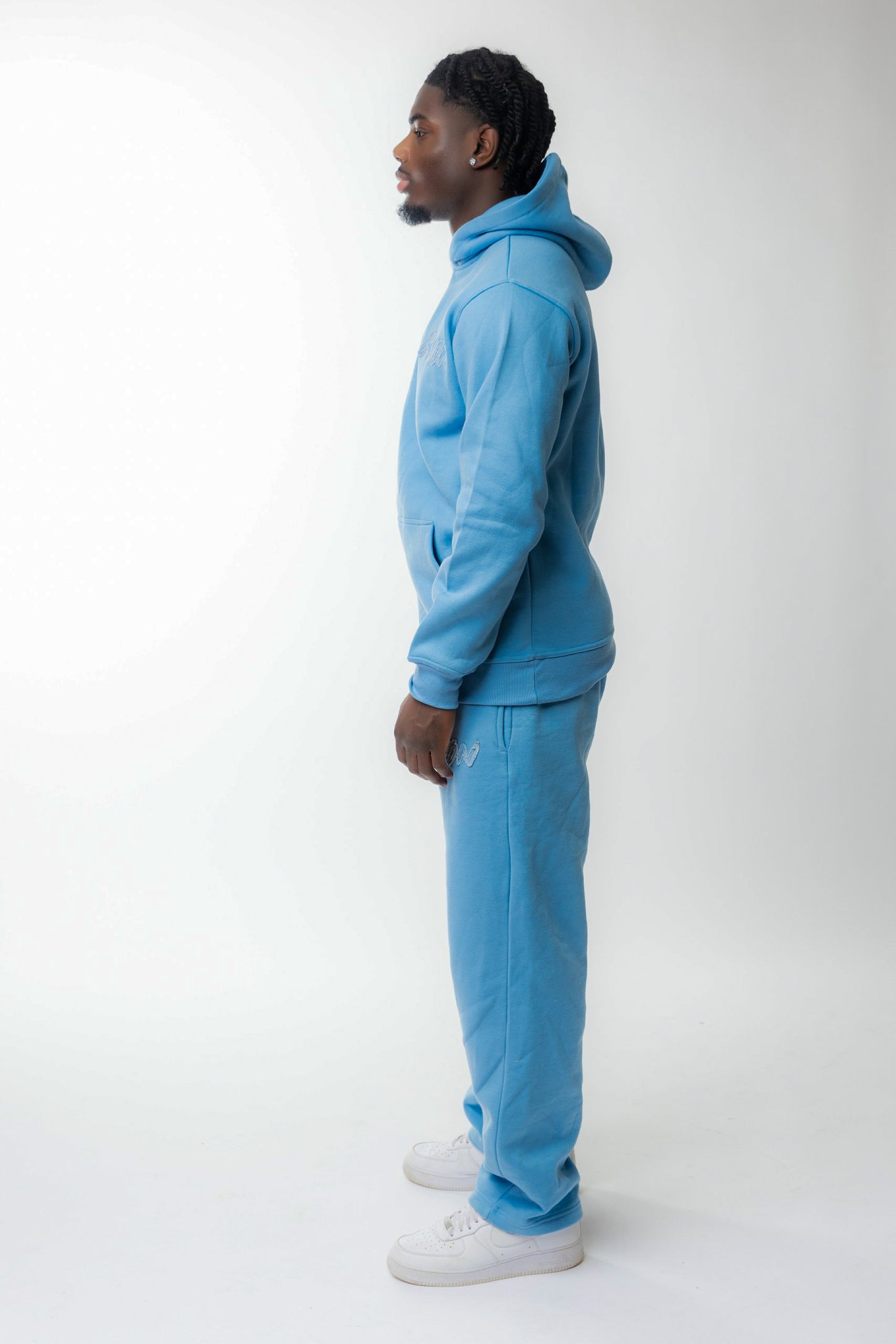 HOODIE BASIC DISTRESSED BABYBLUE