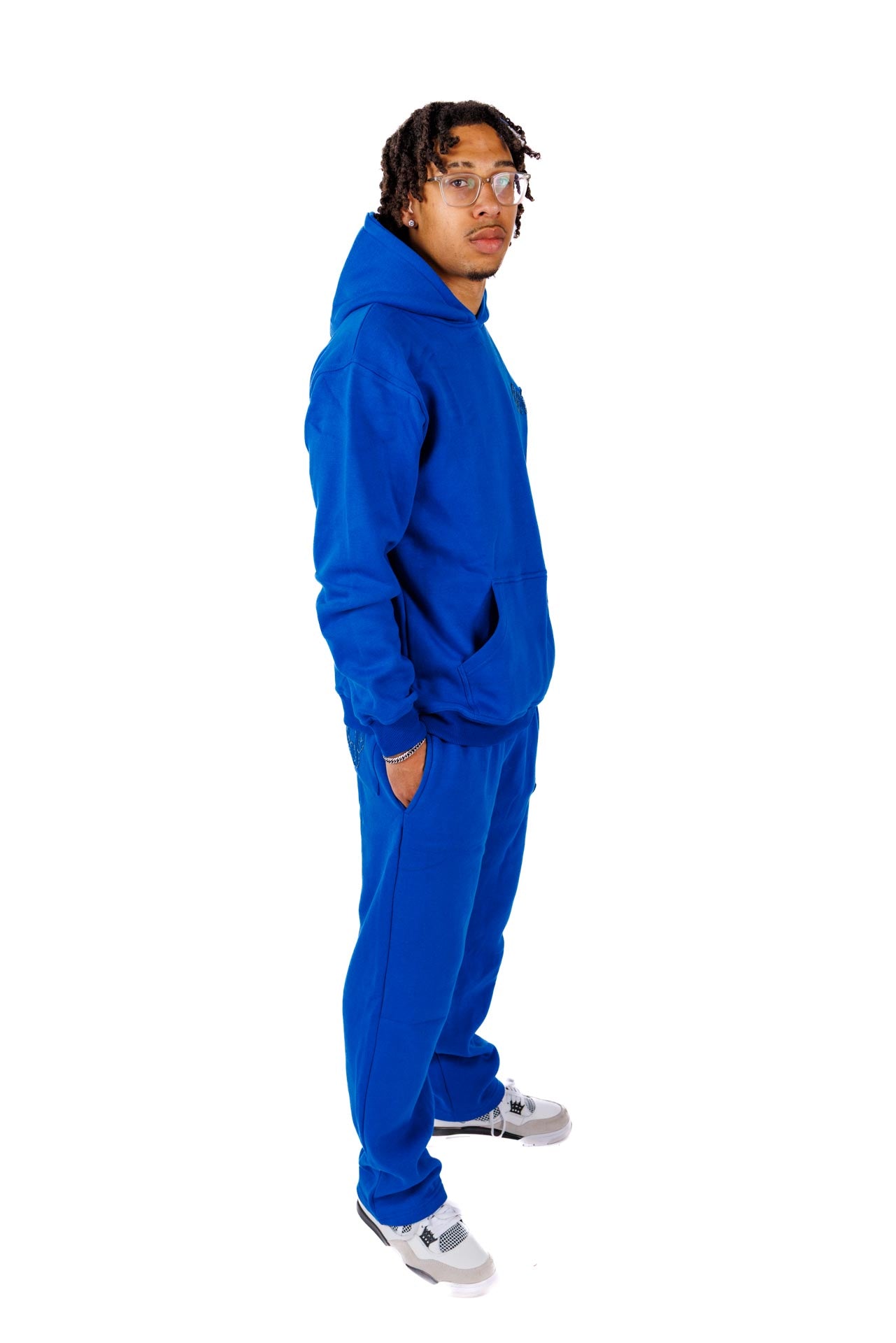 BASIC DISTRESSED TRACKSUIT ROYALBLUE - C‘mon