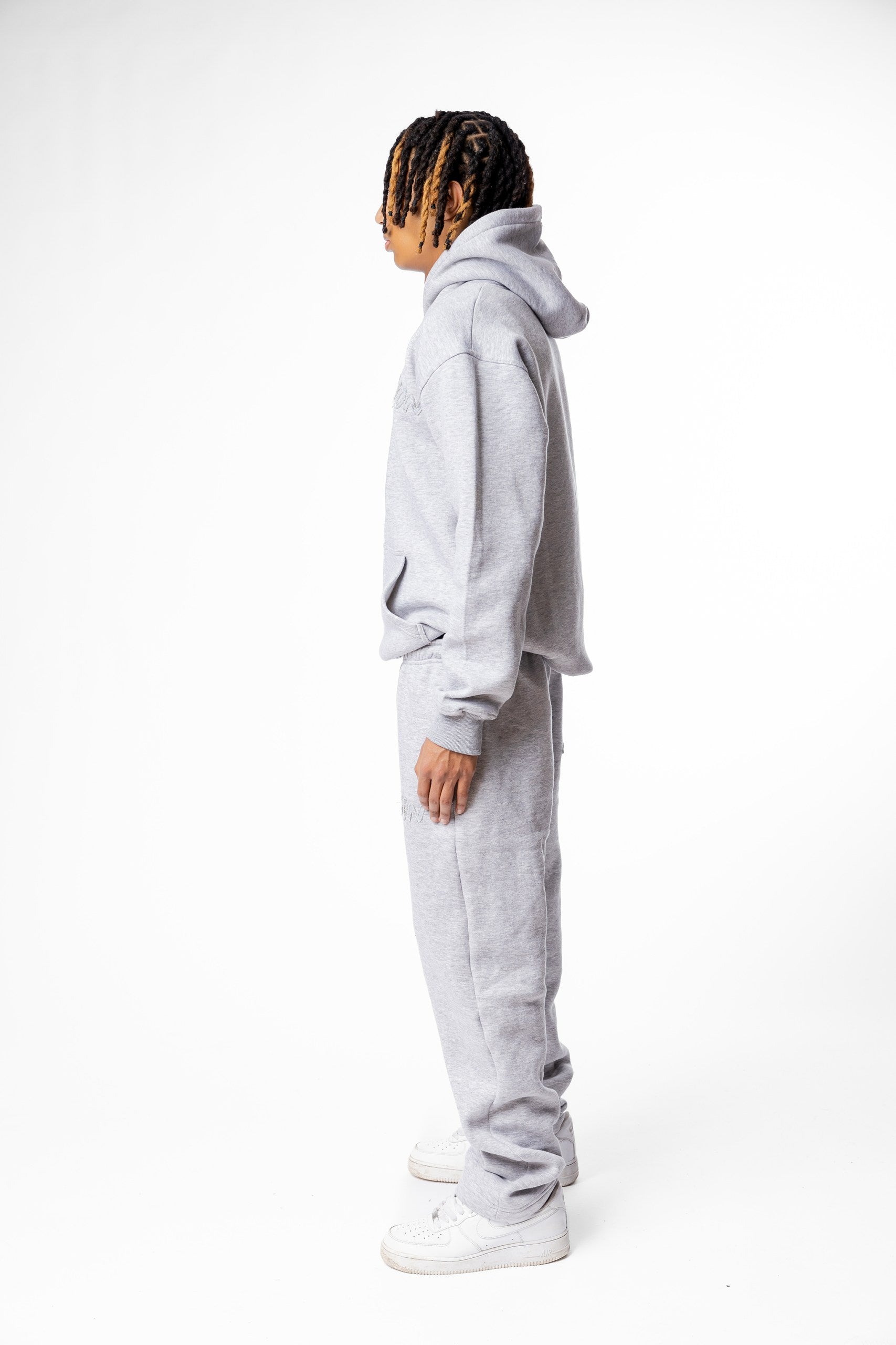 HOODIE BASIC DISTRESSED GREY - C‘mon