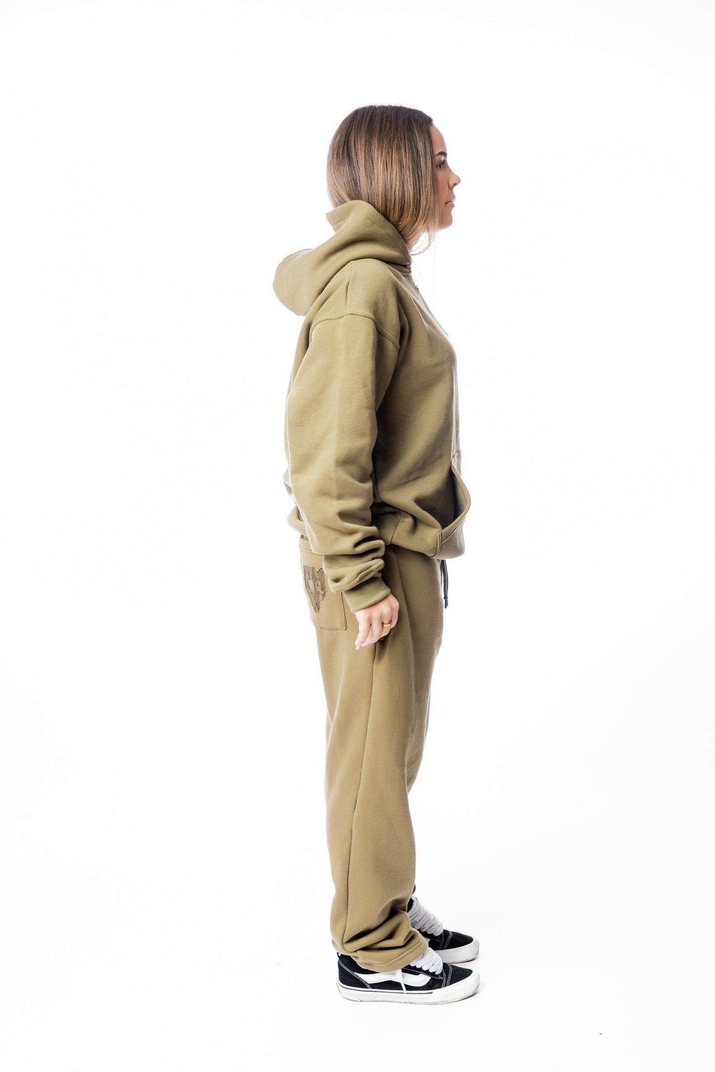 PANTS BASIC DISTRESSED OLIVEGREEN
