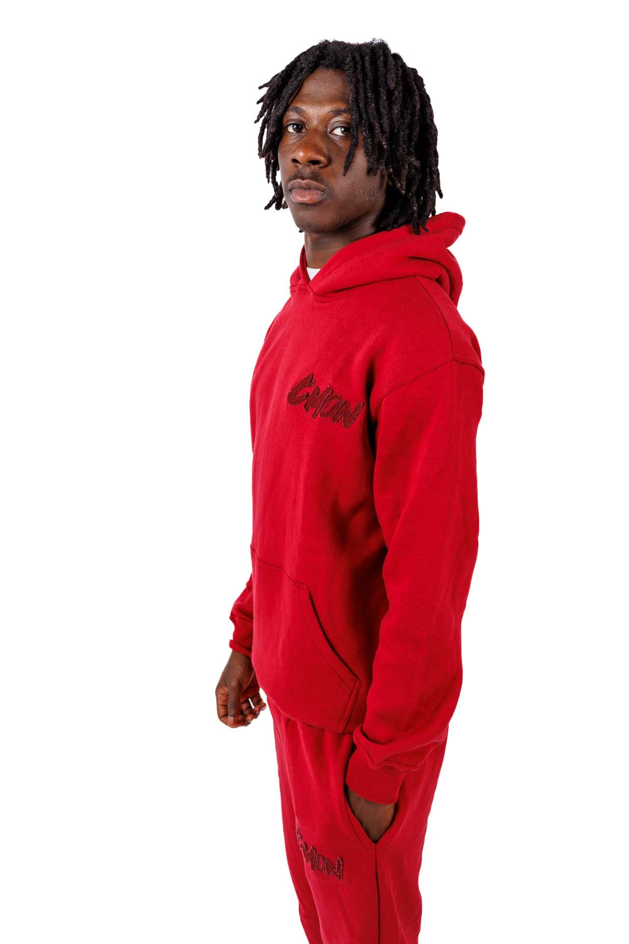 BASIC DISTRESSED TRACKSUIT RED