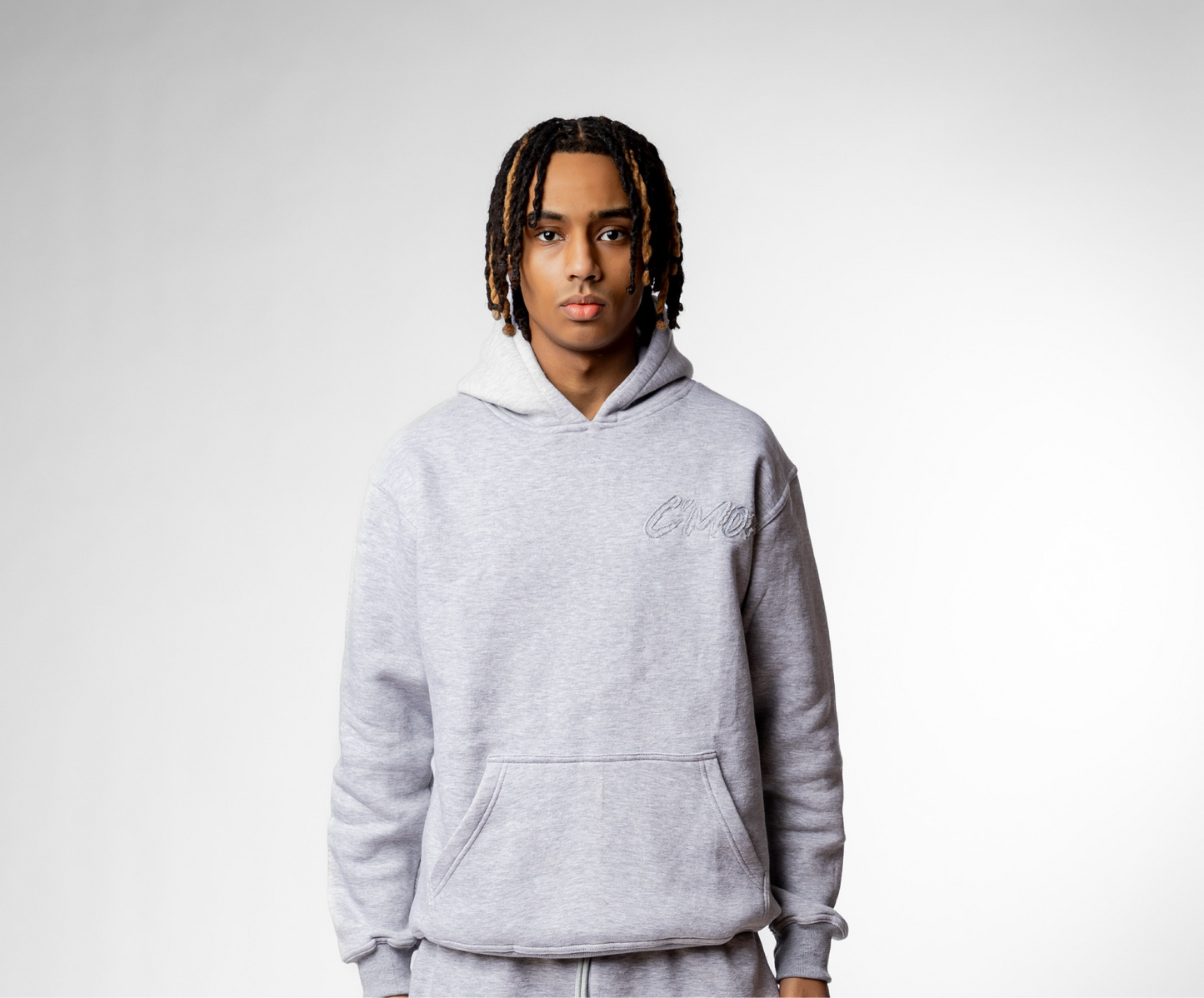 HOODIE BASIC DISTRESSED GREY