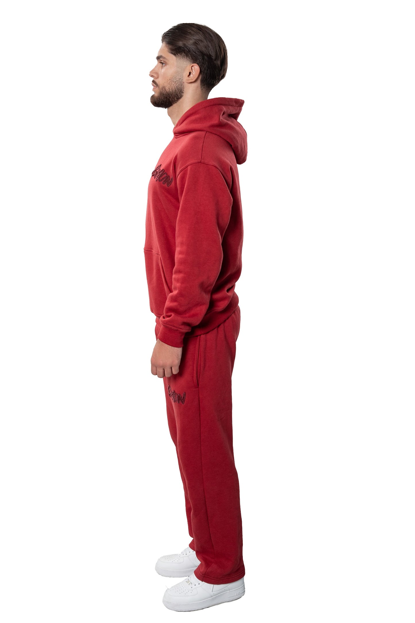 BASIC DISTRESSED TRACKSUIT RED