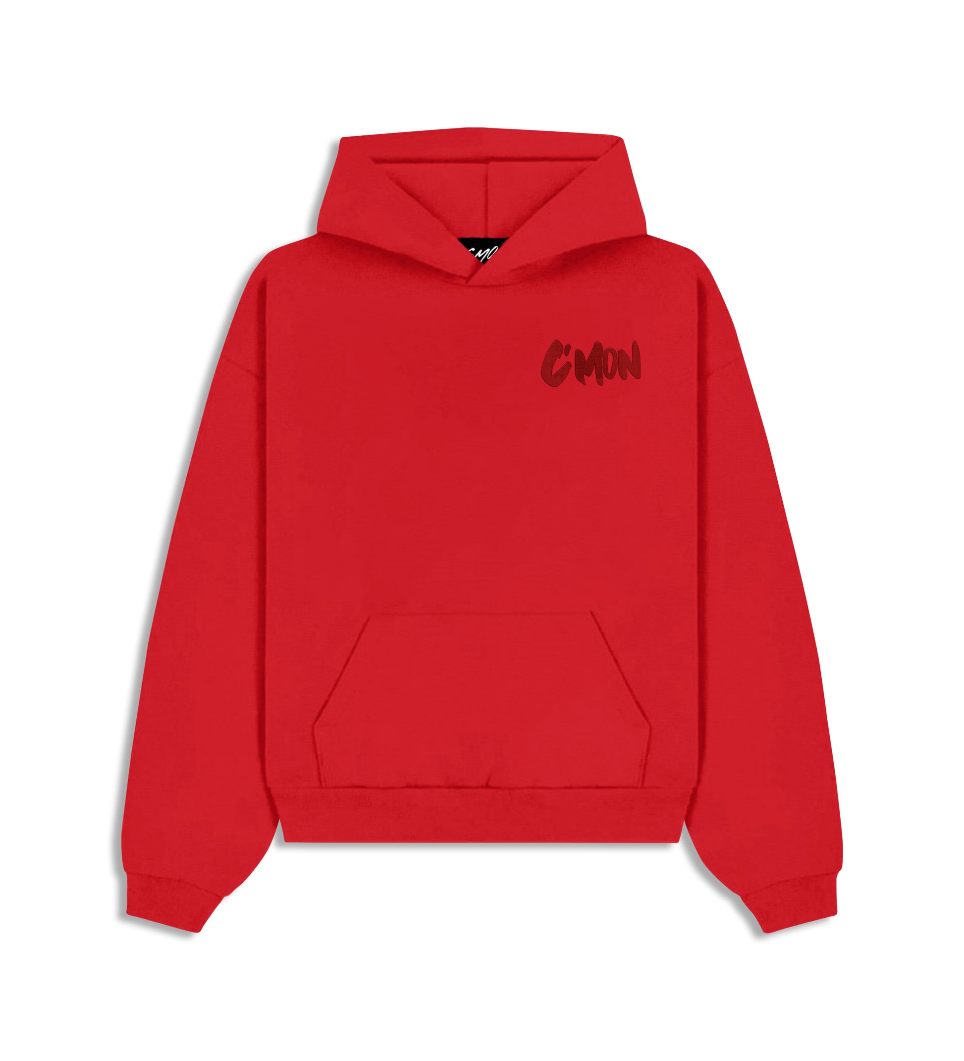 HOODIE BASIC DISTRESSED RED - C‘mon