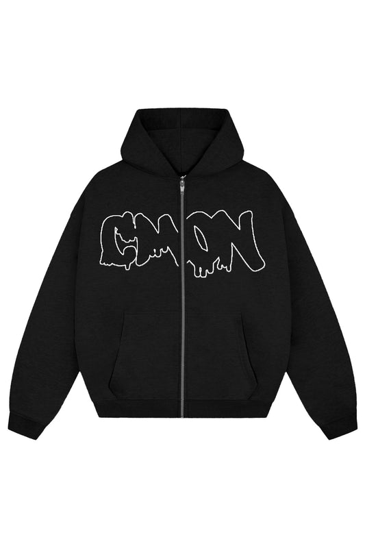 C‘MON ZIP HOODIE BLACK - C‘mon