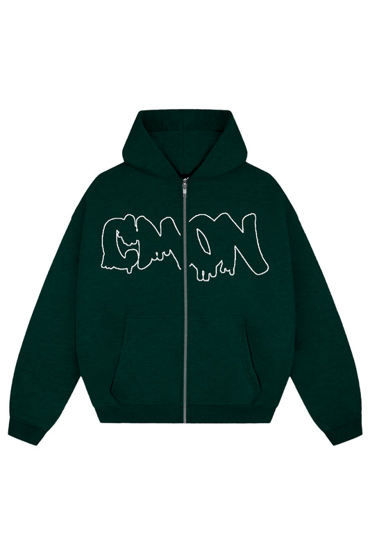 C‘MON ZIP HOODIE GREEN - C‘mon