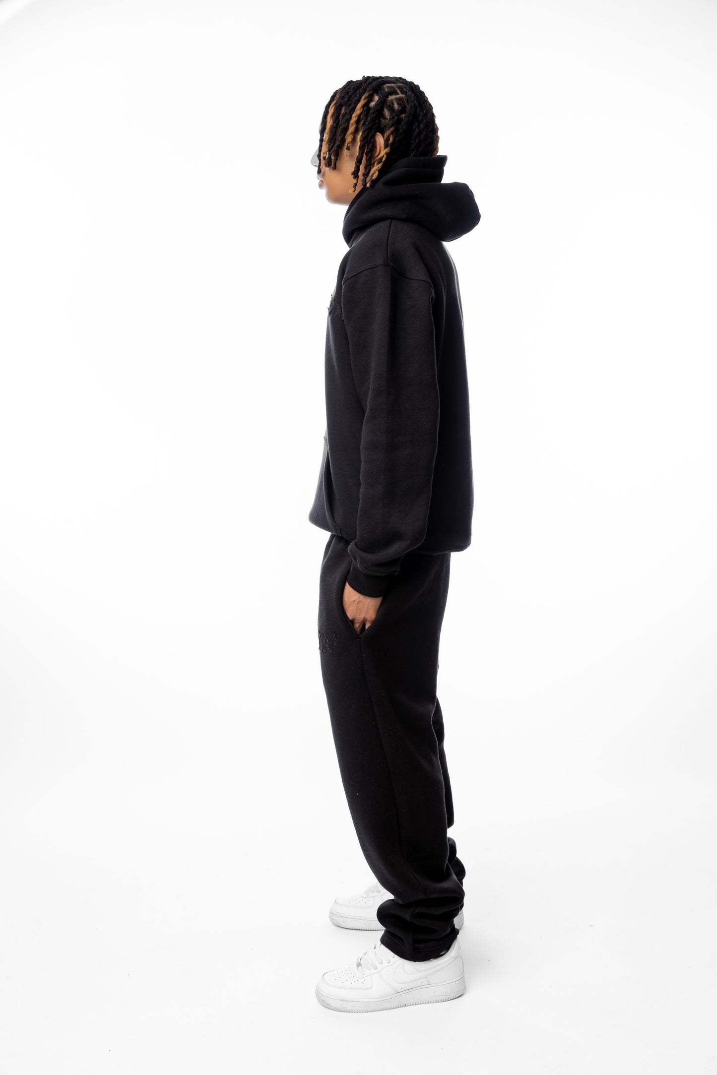PANTS BASIC DISTRESSED BLACK