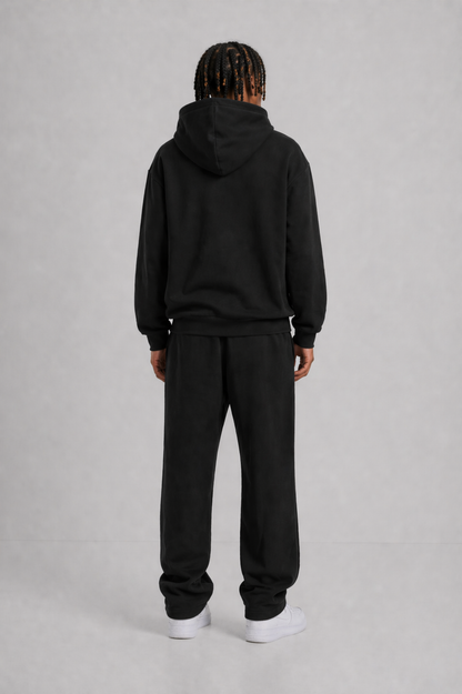 BLACK BASIC HOODIE