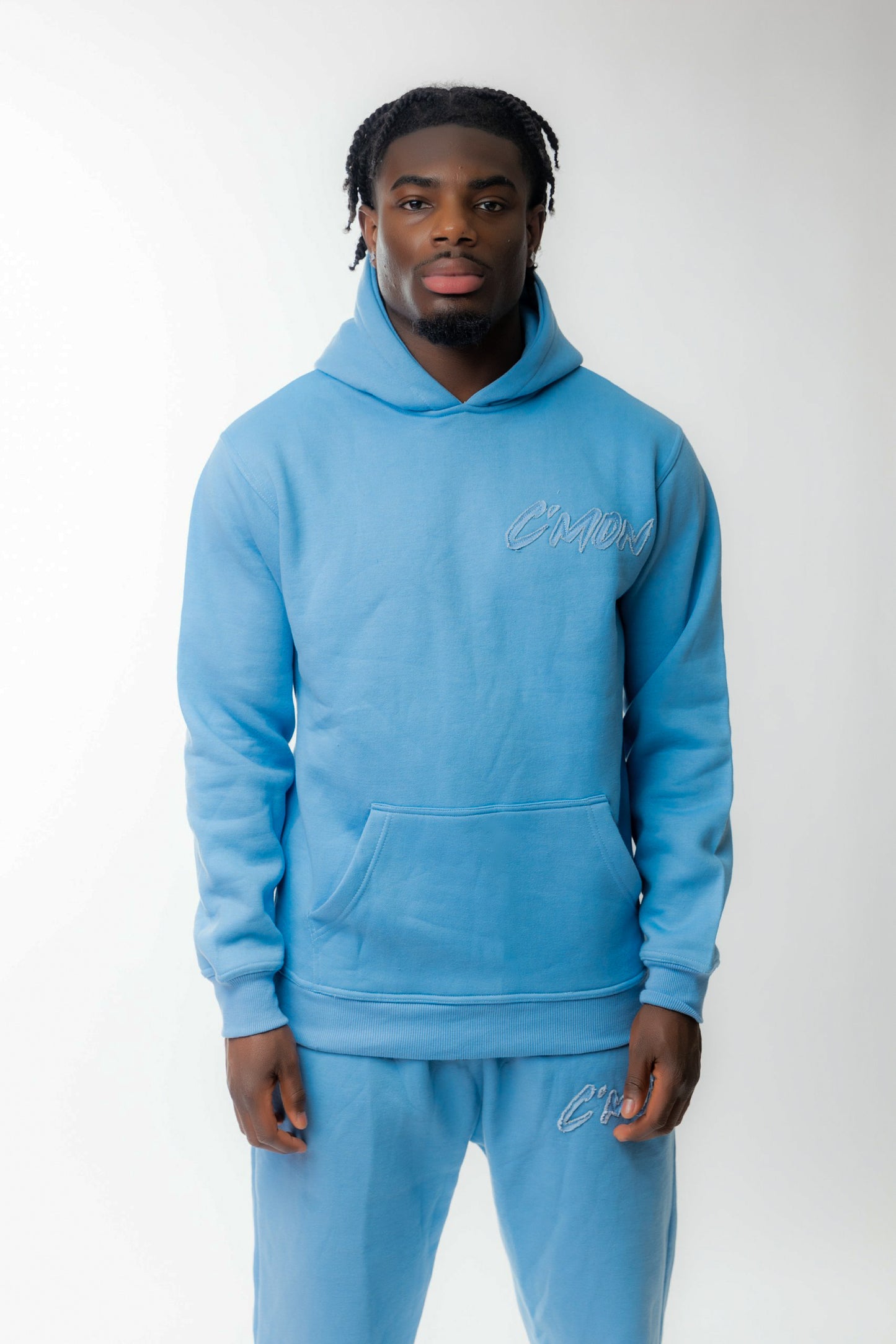 HOODIE BASIC DISTRESSED BABYBLUE