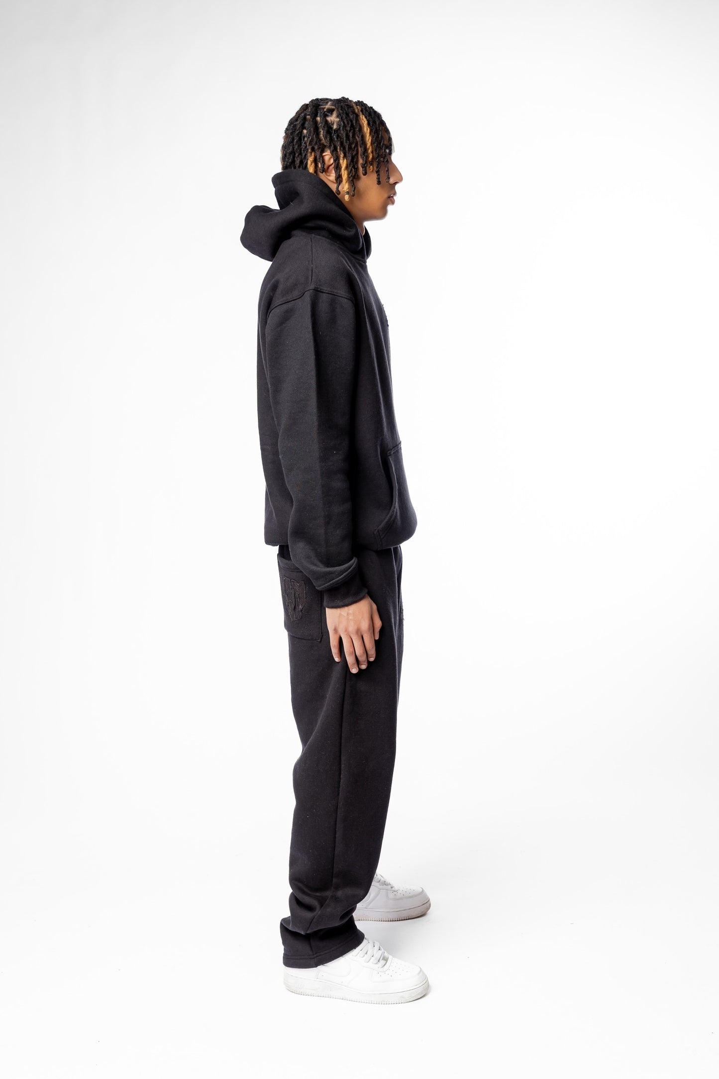 PANTS BASIC DISTRESSED BLACK