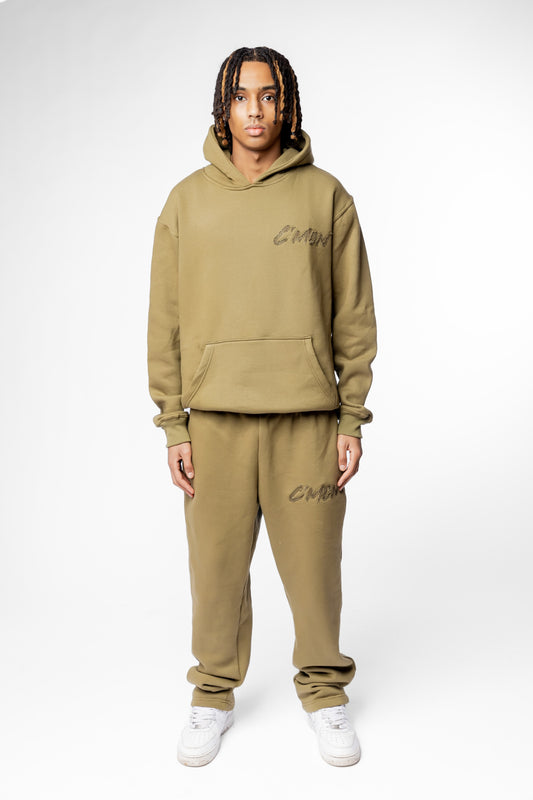 BASIC DISTRESSED TRACKSUIT OLIVEGREEN