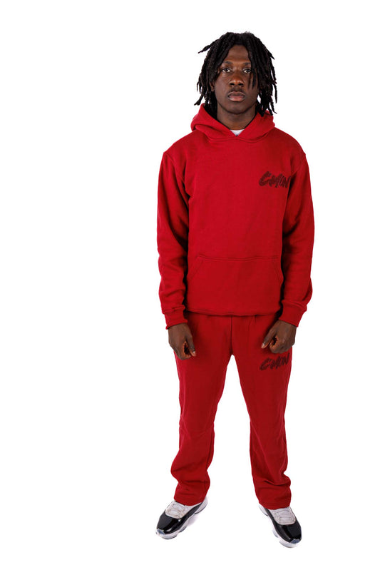 BASIC DISTRESSED TRACKSUIT RED