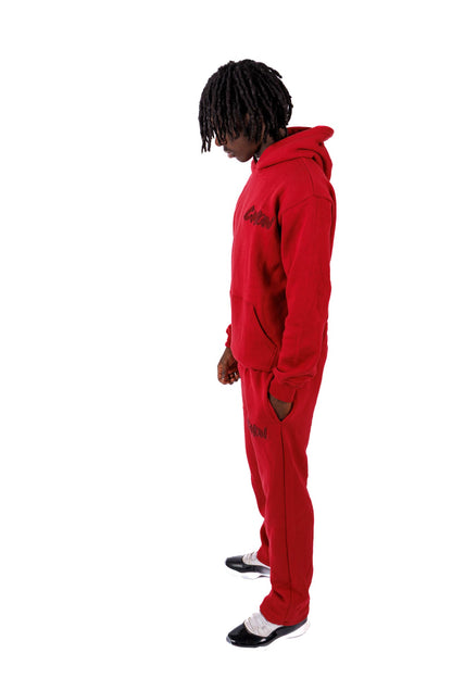 BASIC DISTRESSED TRACKSUIT RED
