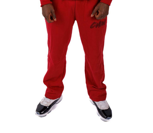 PANTS BASIC DISTRESSED RED