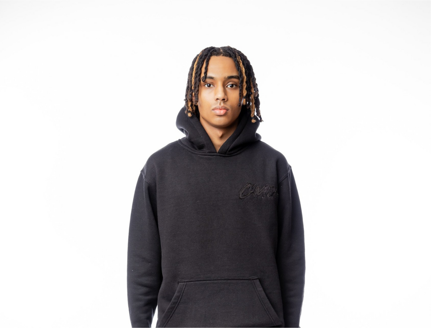HOODIE BASIC DISTRESSED BLACK