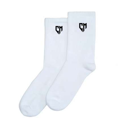 BASICS SOCKS WHITE BLACK - C‘mon