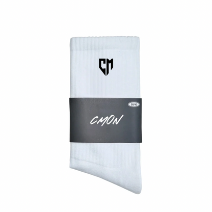BASICS SOCKS WHITE BLACK - C‘mon