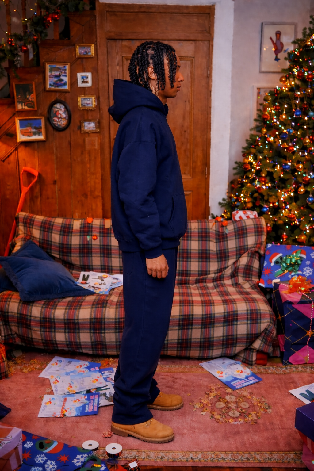 NAVY BASIC HOODIE - C‘mon