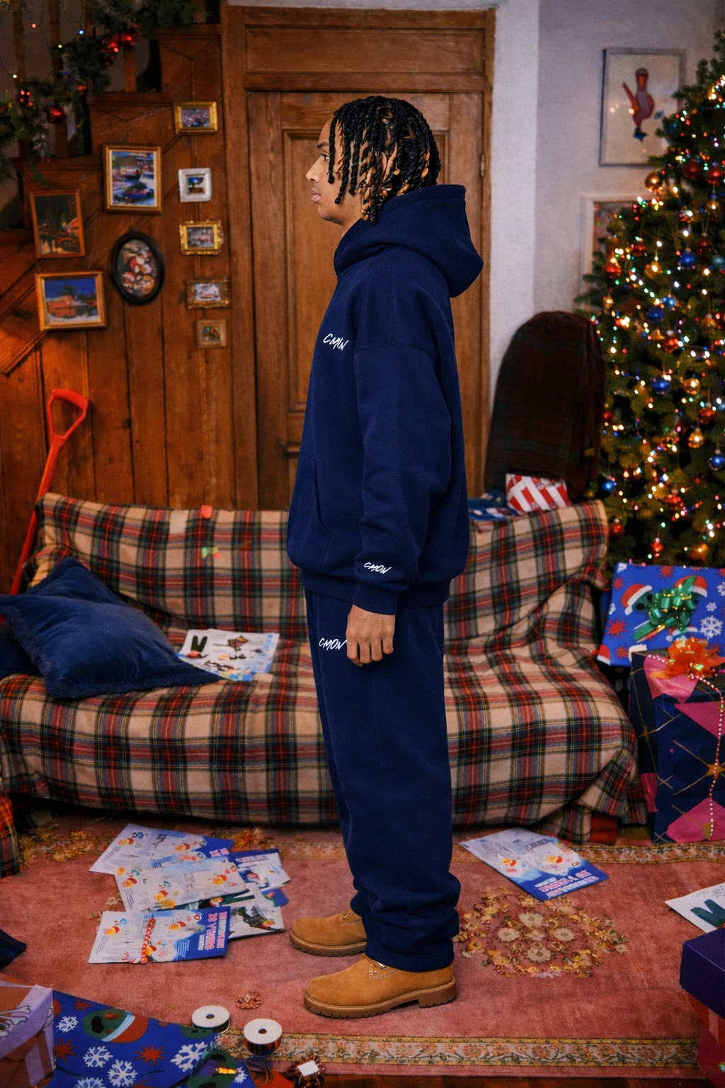 NAVY BASIC HOODIE - C‘mon