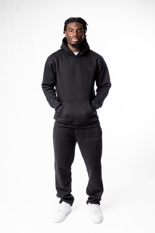 BASIC DISTRESSED TRACKSUIT BLACK