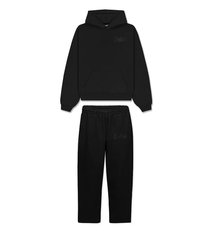 BASIC DISTRESSED TRACKSUIT BLACK - C‘mon