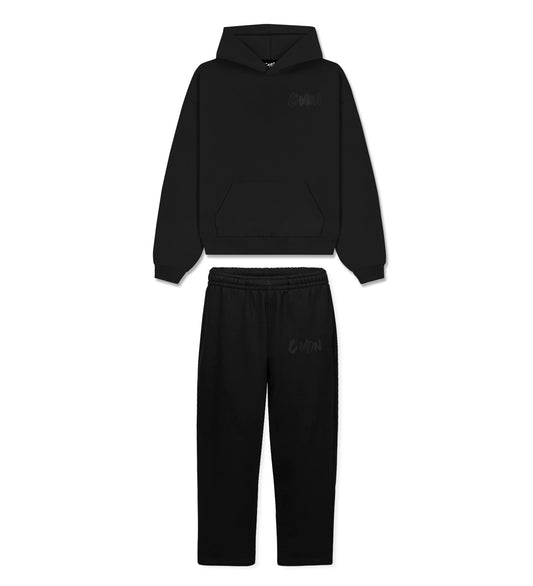 BASIC DISTRESSED TRACKSUIT BLACK - C‘mon