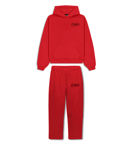 BASIC DISTRESSED TRACKSUIT RED - C‘mon
