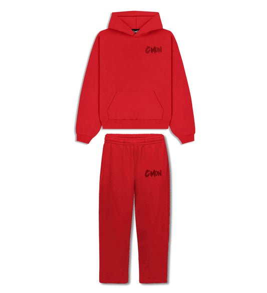 BASIC DISTRESSED TRACKSUIT RED - C‘mon