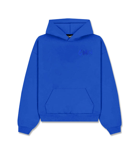 HOODIE BASIC DISTRESSED ROYALBLUE - C‘mon