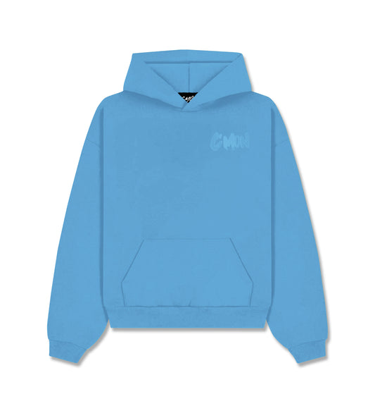HOODIE BASIC DISTRESSED BABYBLUE - C‘mon