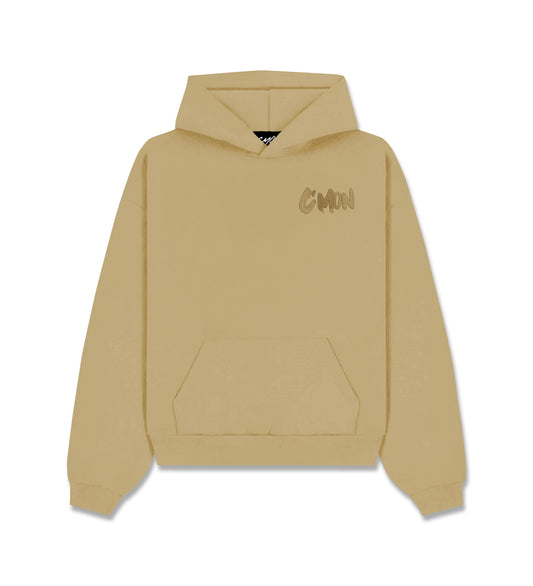 HOODIE BASIC DISTRESSED OLIVEGREEN - C‘mon