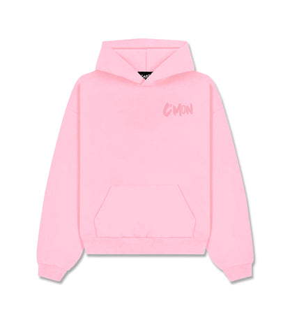 HOODIE BASIC DISTRESSED PINK - C‘mon